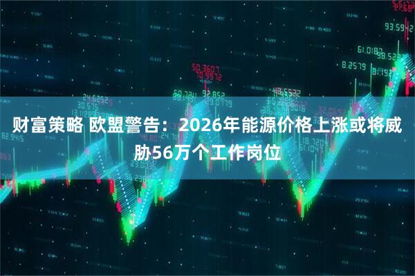 财富策略 欧盟警告：2026年能源价格上涨或将威胁56万个工作岗位