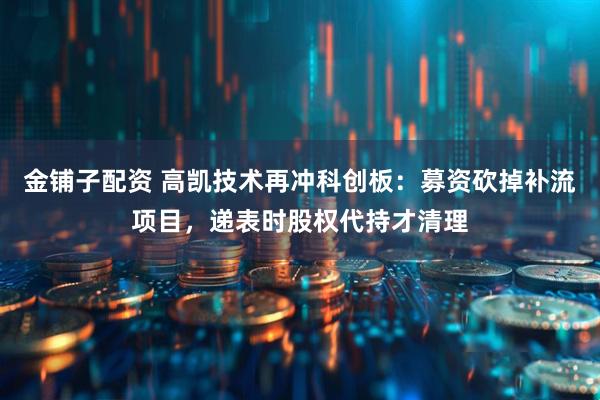 金铺子配资 高凯技术再冲科创板：募资砍掉补流项目，递表时股权代持才清理